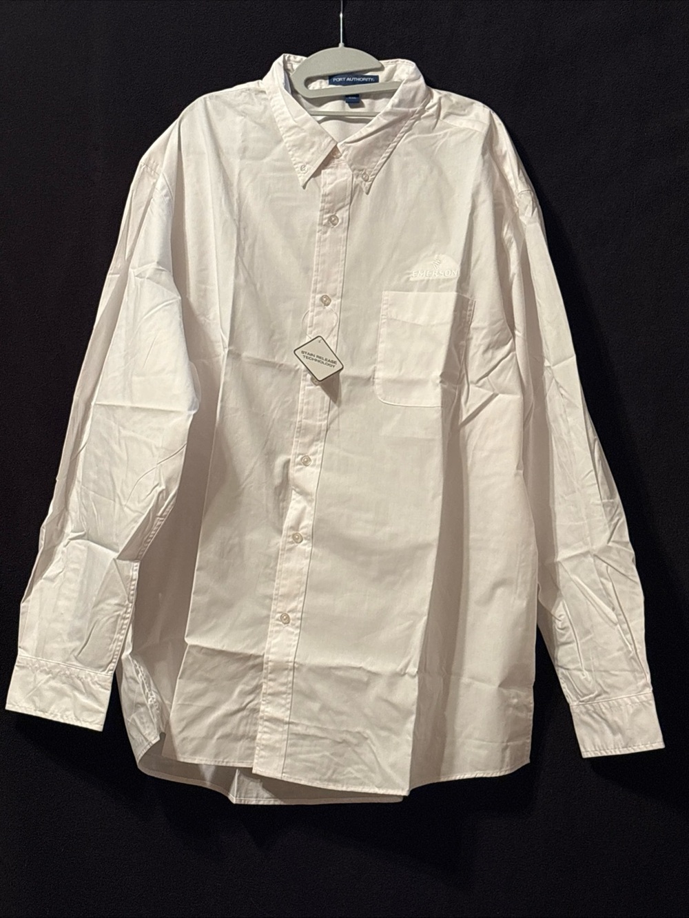 NWT Port Authority White Long-Sleeve Button-Up Shirt